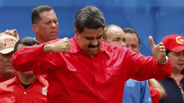 Venezuelsk prezident Nicols Maduro na mtinku svch pznivc v Caracasu (27. ervence 2017)