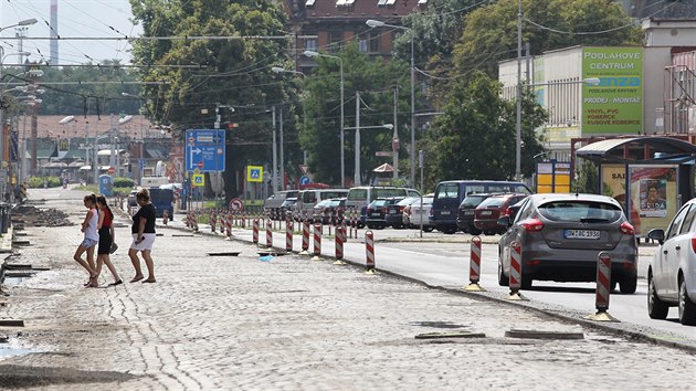 Masarykova ulice v Teplicch je prjezdn jen v jednom smru. Uzavena je kvli opravm.