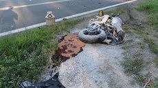 Nehoda, k ní dolo na silnici I/21 u Janova (7. 8. 2017)