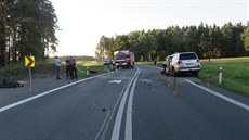 Nehoda, k ní dolo na silnici I/21 u Janova (7. 8. 2017)