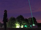 Měření aerosolů v atmosféře pomocí laseru lidar (15. srpna 2017).