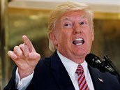 Donald Trump na tiskové konferenci v Trump Tower v centru Manhattanu (15. srpna... Donald Trump na tiskové konferenci v Trump Tower v centru Manhattanu (15. srpna...