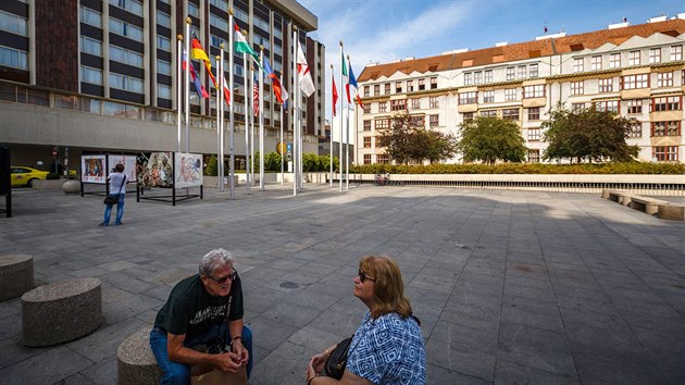 Voln prostranstv u hotelu InterContinental v Pask ulici v Praze 1 (17. ervence 2019)