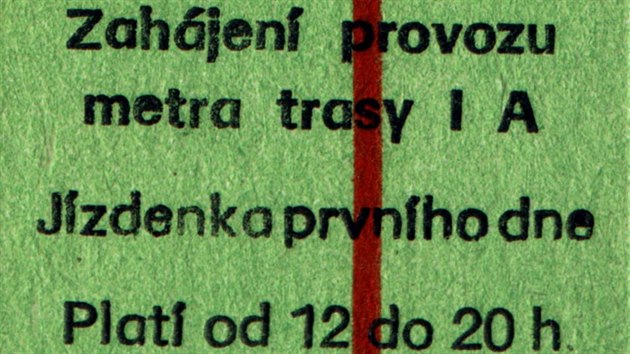 Jzdenka ze zahjen provozu metra trasy linky A