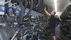 Vnitřek kamionu stáje Bora Hansgrohe. Vnitřek kamionu stáje Bora Hansgrohe.