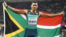 Vyerpaný Wayde van Niekerk na mítinku Zlatá tretra. 