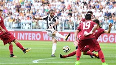 Momentka ze zápasu Juventusu s Cagliari.
