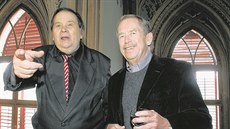 Jií Kubna a Václav Havel na oslav básníkových sedmdesátin
