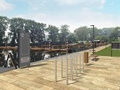 Plánovaná podoba přístavu u rekreačního střediska Pahrbek v Napajedlích. V... Plánovaná podoba přístavu u rekreačního střediska Pahrbek v Napajedlích. V...