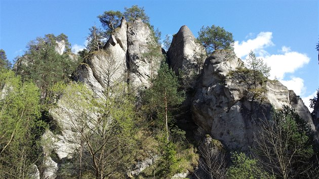 Vypadaj jako z betonu, ve skutenosti se jedn o vnjmi vlivy vytvarovan slepenec vpence. Nese pzvisko sovsk slepenec, vyskytuje se toti pouze v Sovskch skalch.