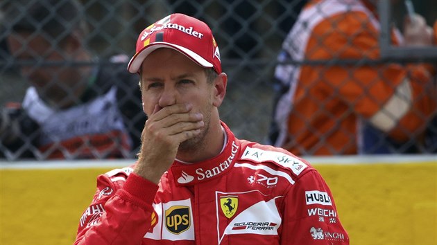 Sebastian Vettel po kvalifikaci na Velkou cenu Belgie formule 1.