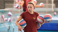 Lucia Mikšíková na tréninku libereckých volejbalistek. Lucia Mikšíková na tréninku libereckých volejbalistek.