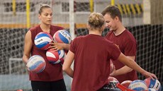Laura Holubcová na tréninku libereckých volejbalistek. Laura Holubcová na tréninku libereckých volejbalistek.