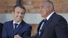 Francouzský prezident Emmanuel Macron na tiskové konferenci s bulharským...
