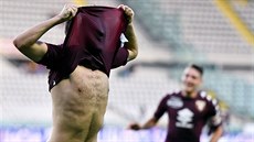 Adem Ljajic oslavuje branku Turína. Adem Ljajic oslavuje branku Turína.