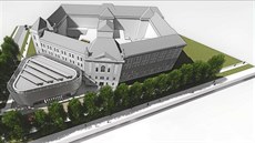 Nová přístavba s přednáškovým sálem pro tři stovky studentů by měla podle... Nová přístavba s přednáškovým sálem pro tři stovky studentů by měla podle...