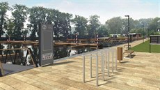 Plánovaná podoba přístavu u rekreačního střediska Pahrbek v Napajedlích. V... Plánovaná podoba přístavu u rekreačního střediska Pahrbek v Napajedlích. V...
