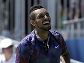 Nick Kyrgios v zpase prvnho kola US Open.