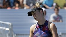 Elina Svitolinová během zápasu prvního kola US Open proti Kateřině Siniakové. Elina Svitolinová během zápasu prvního kola US Open proti Kateřině Siniakové.