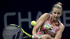 Kristýna Plíšková během zápasu druhého kola US Open. Kristýna Plíšková během zápasu druhého kola US Open.