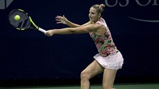 Kristýna Plíšková během zápasu druhého kola US Open. Kristýna Plíšková během zápasu druhého kola US Open.