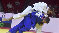 Alexander Wieczerzak z Německa (v modrém) a Antoine Valois-Fortier z Kanady na... Alexander Wieczerzak z Německa (v modrém) a Antoine Valois-Fortier z Kanady na...