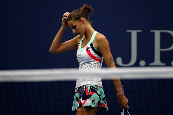 Zklamaná Karolína Plíková po vyazení ve tvrtfinále US Open.