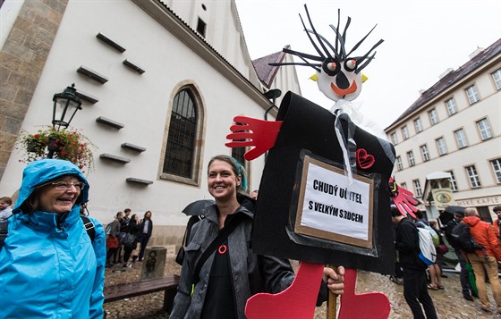 Protest uitel v Betlémské kapli (1. záí 2017).