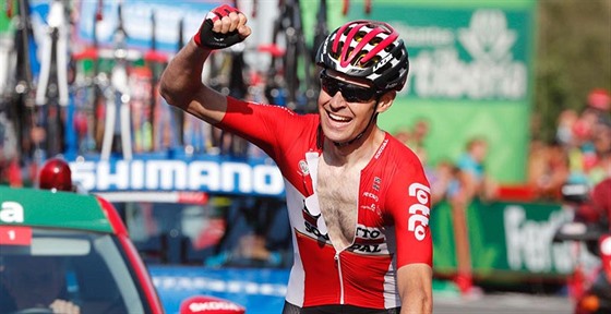 Sander Armée se raduje po triumfu v 18. etap Vuelty.