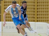Florbalisté FBC Česká Lípa (na snímku vlevo Jaromír Ekl v úspěšné baráži o... Florbalisté FBC Česká Lípa (na snímku vlevo Jaromír Ekl v úspěšné baráži o...