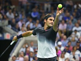 Podn Rogera Federera ve tvrtfinle US Open proti Juanu Del Potrovi.