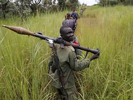 SPLA-IO (SPLA-In Opposition) rebels march after an assault on government SPLA...