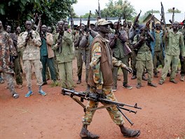 SPLA-IO (SPLA-In Opposition) rebels parade in Yondu, the day before an assault...