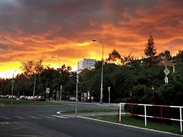 Západ slunce nad praskými Maleicemi (6. záí 2017)