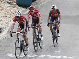 Alberto Contador, Chris Froome a Vincenzo Nibali ujd Wilku Keldermanovi s...