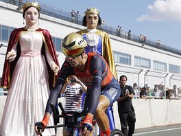 Vincenzo Nibali na startu asovky na panlsk Vuelt.