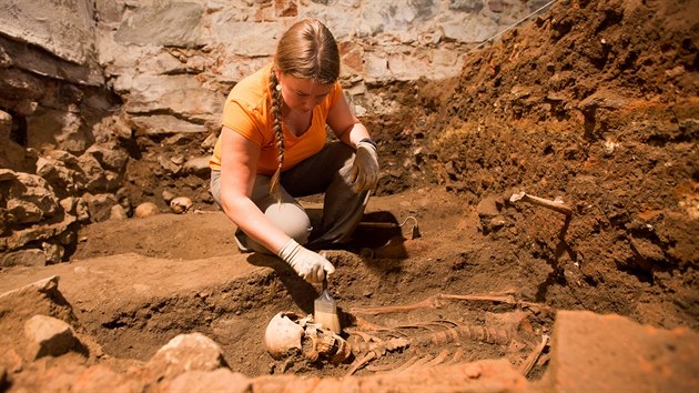 Archeologov finiuj s przkumem pozdn-gotick Solnice, kde bval nejstar budjovick hbitov.