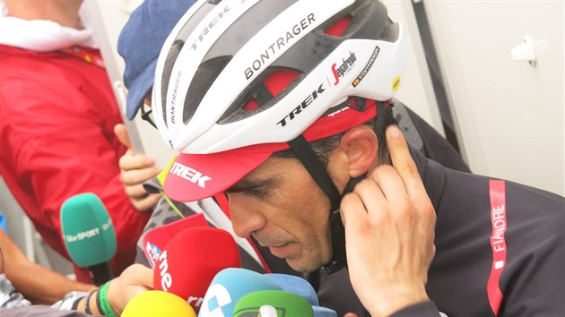 Alberto Contador po sedmnct etap panlsk Vuelty.
