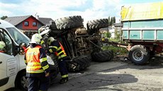 Dopravní nehoda na železničním přejezdu u Třebeně. Dopravní nehoda na železničním přejezdu u Třebeně.