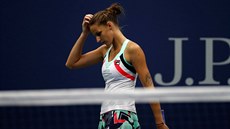 Zklamaná Karolína Plíková po vyazení ve tvrtfinále US Open.