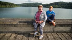 Rodný dům Emílie Červenkové (na snímku se svým vnukem) zatopila Slušovická... Rodný dům Emílie Červenkové (na snímku se svým vnukem) zatopila Slušovická...
