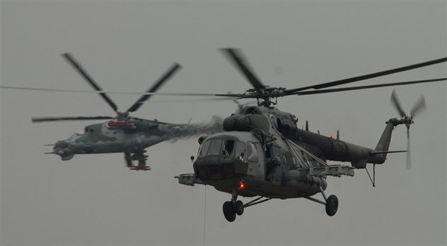 Vrtulníky Mi-24 a Mi-171š v akci při záchraně pilota Vrtulníky Mi-24 a Mi-171š v akci při záchraně pilota