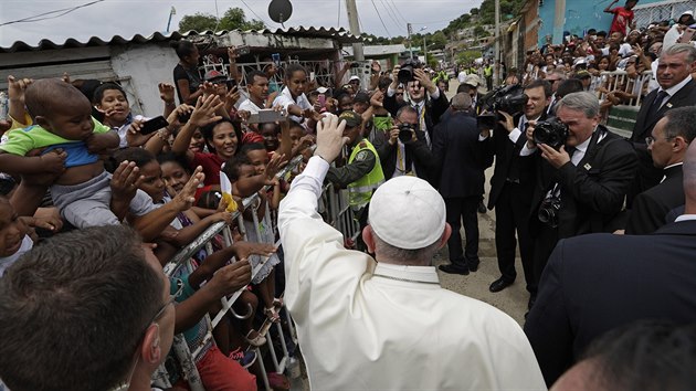 Pape Frantiek na sv cest v kolumbijsk Cartagen 10. z 2017).