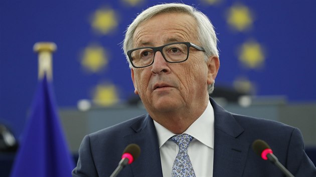 Pedseda Evropsk komise Jean-Claude Juncker pi tradinm projevu o stavu Unie (13. z 2017)