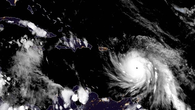 Takto vypadal hurikn Maria ve 23:15 UTC (tedy v 1:15 SEL). (z 2017)