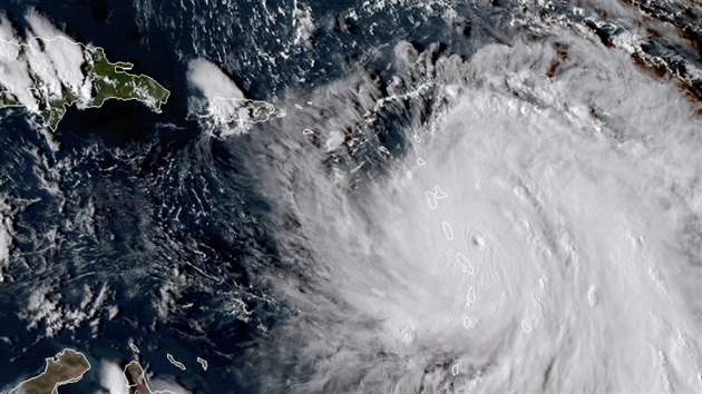 Takto vypadal hurikn Maria ve 20:30 UTC (tedy ve 22:30 SEL). (z 2017)