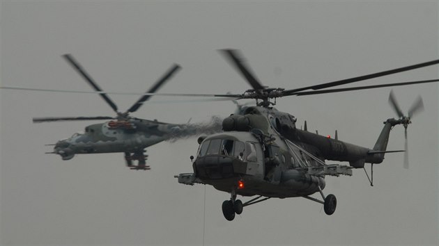 Vrtulníky Mi-24 a Mi-171 v akci pi záchran pilota