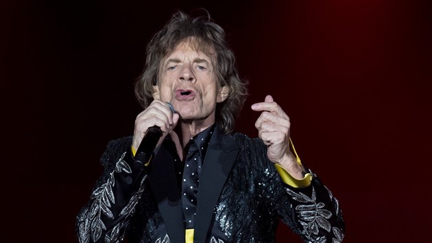 Mick Jagger na koncertu Rolling Stones (Olympijsk stadion, Mnichov, 12. z 2017)