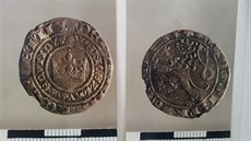 Pražský groš z počátku 14. století nalezený v Jablonném v Podještědí. Pražský groš z počátku 14. století nalezený v Jablonném v Podještědí.