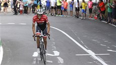 Alberto Contador bhem jednoho ze svých útok na Vuelt.